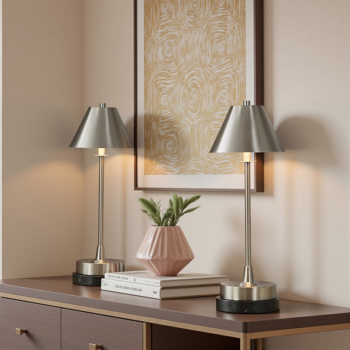 EVERGREEN LED PORCELAIN LANTERNS SET OF 2