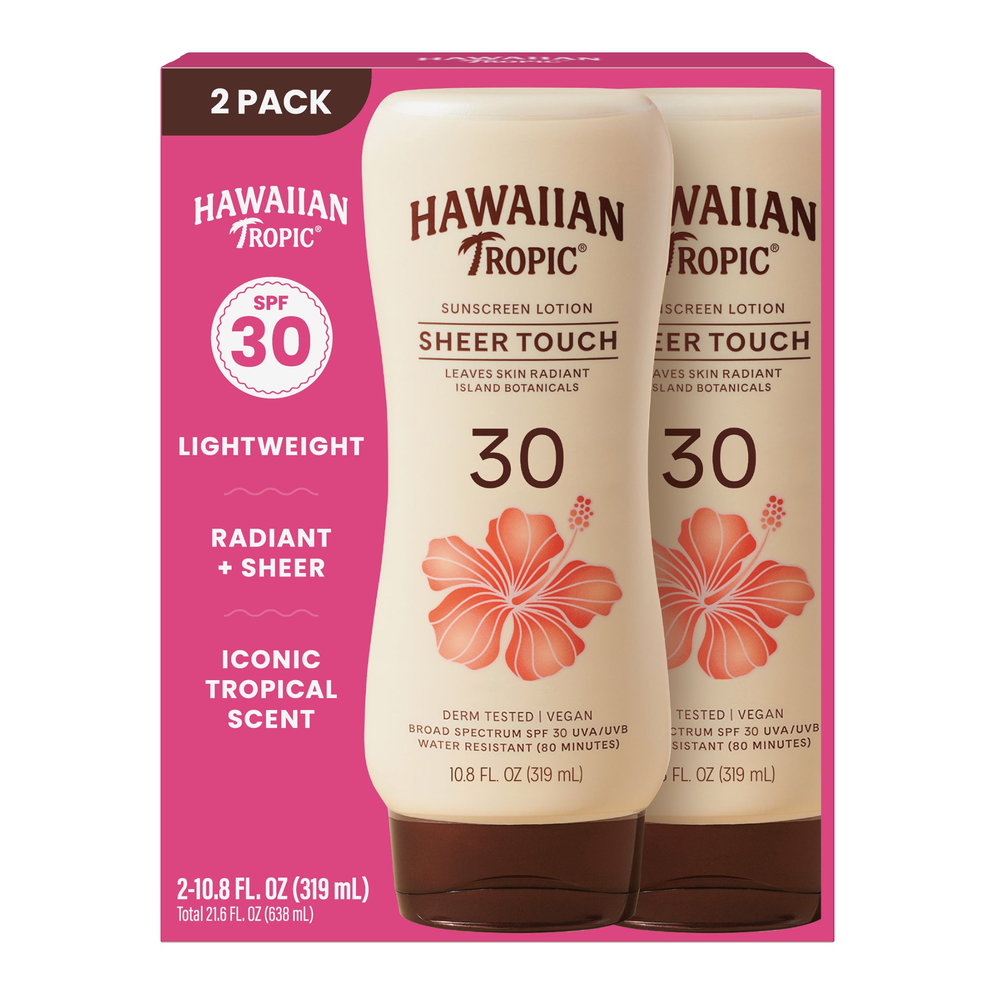 HAWAIIAN TROPIC SHEER TOUCH SPF 30 LOTION 10.8 OZ/2PK