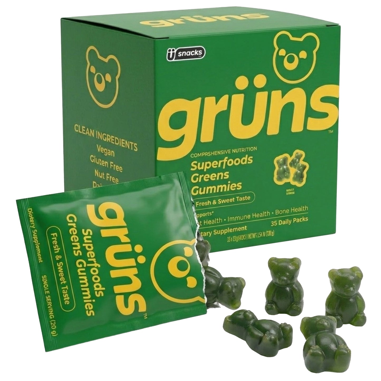 GRUNS ADULT GREENS GUMMIES 35 DAILY PACKS