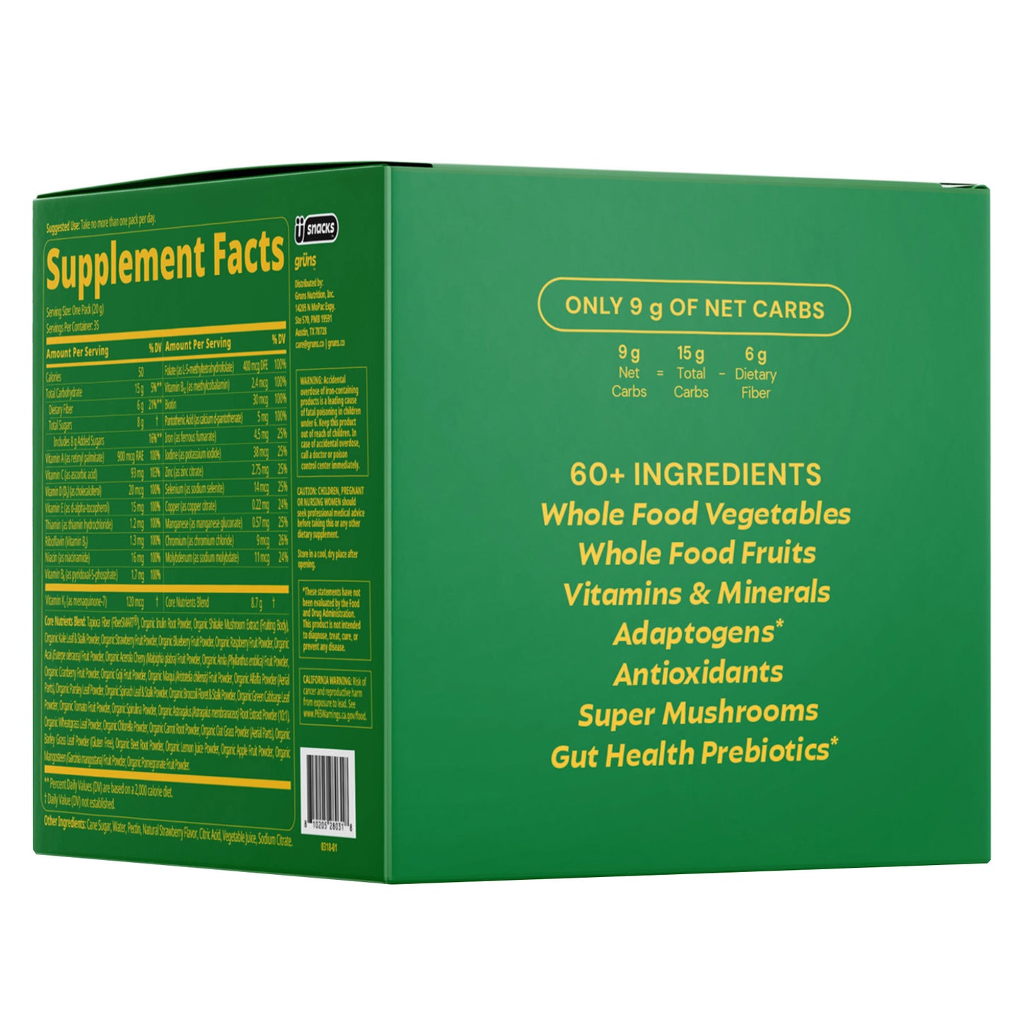 GRUNS ADULT GREENS GUMMIES 35 DAILY PACKS