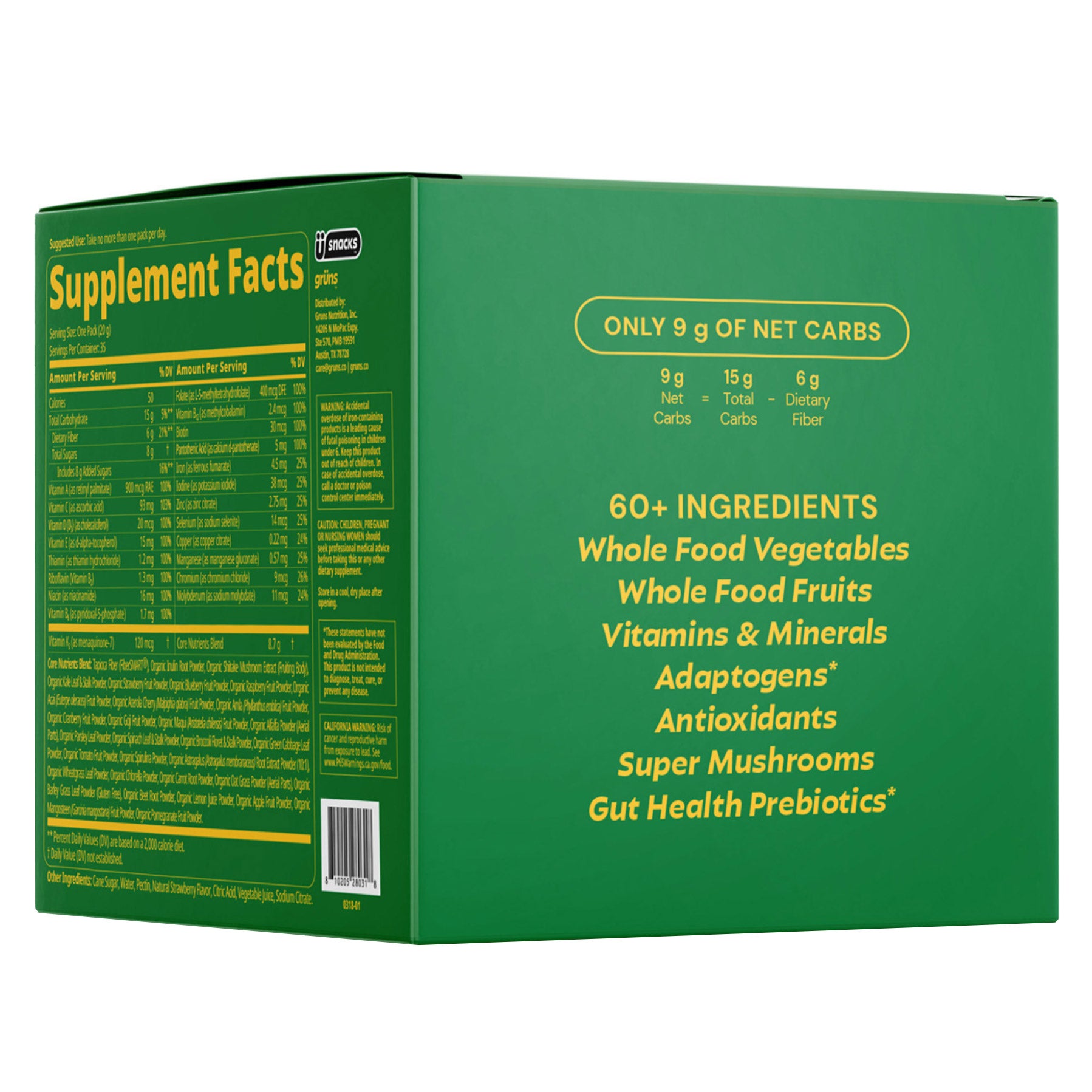 GRUNS ADULT GREENS GUMMIES 35 DAILY PACKS