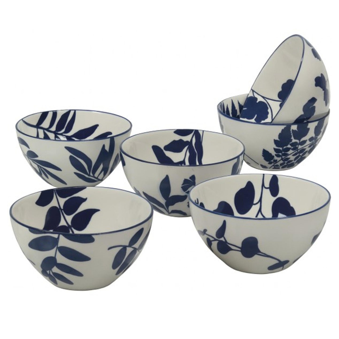 CERTIFIED INTL 6" BLUE ARBOR BOWL SET 6-PIECE