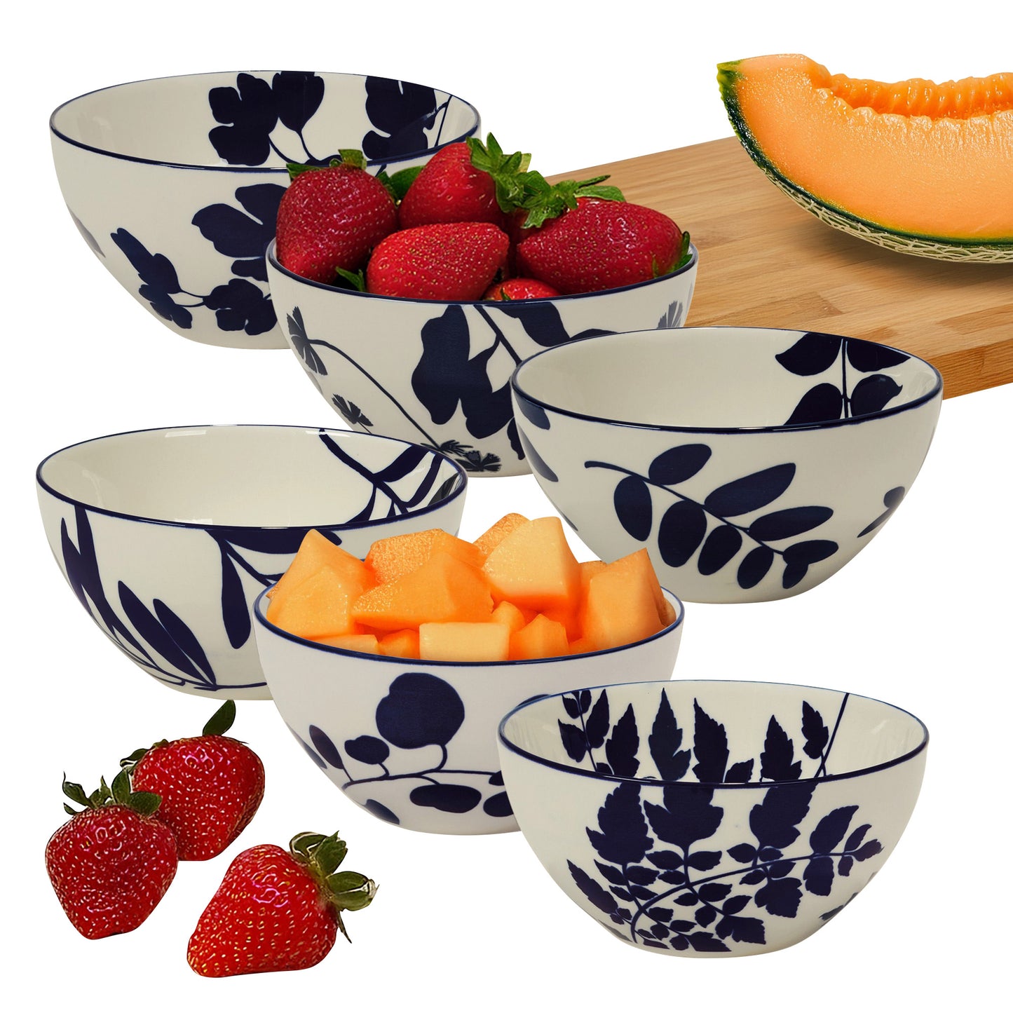 CERTIFIED INTL 6" BLUE ARBOR BOWL SET 6-PIECE