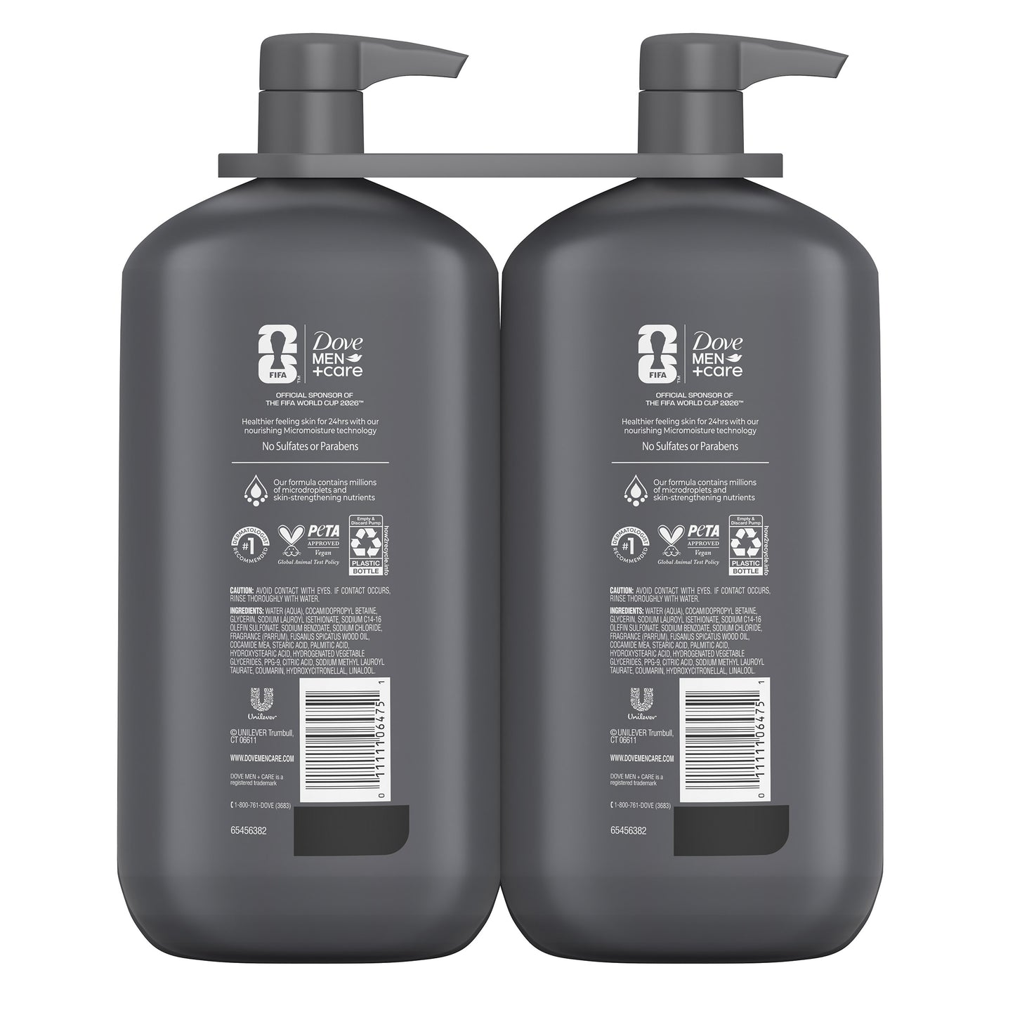 DOVE MEN + CARE BODY & FACE WASH 32 FL OZ/2PK