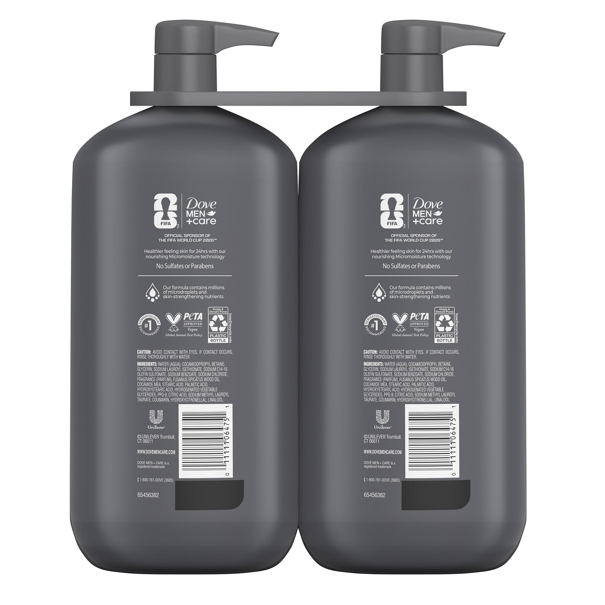 DOVE MEN + CARE BODY & FACE WASH 32 FL OZ/2PK