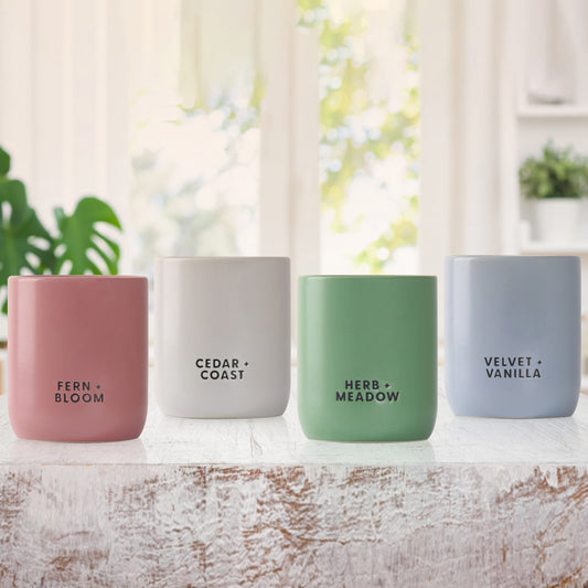 BELLEVUE LUXURY CERAMICS CANDLE 10OZ, 4 PACK