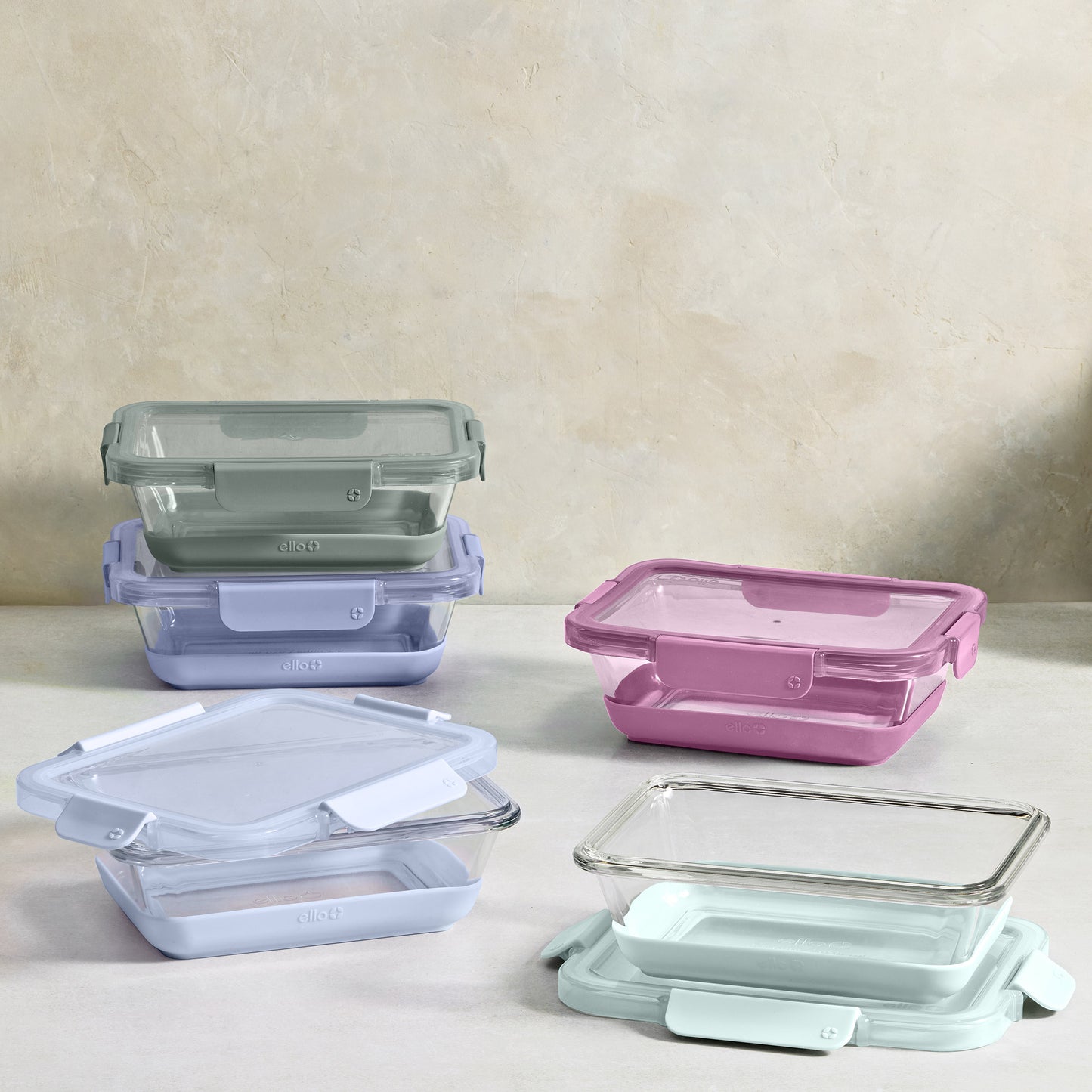 ELLO DURAGLASS 10-PIECE 4.1 CUP GLASS MEAL PREP CONTAINERS
