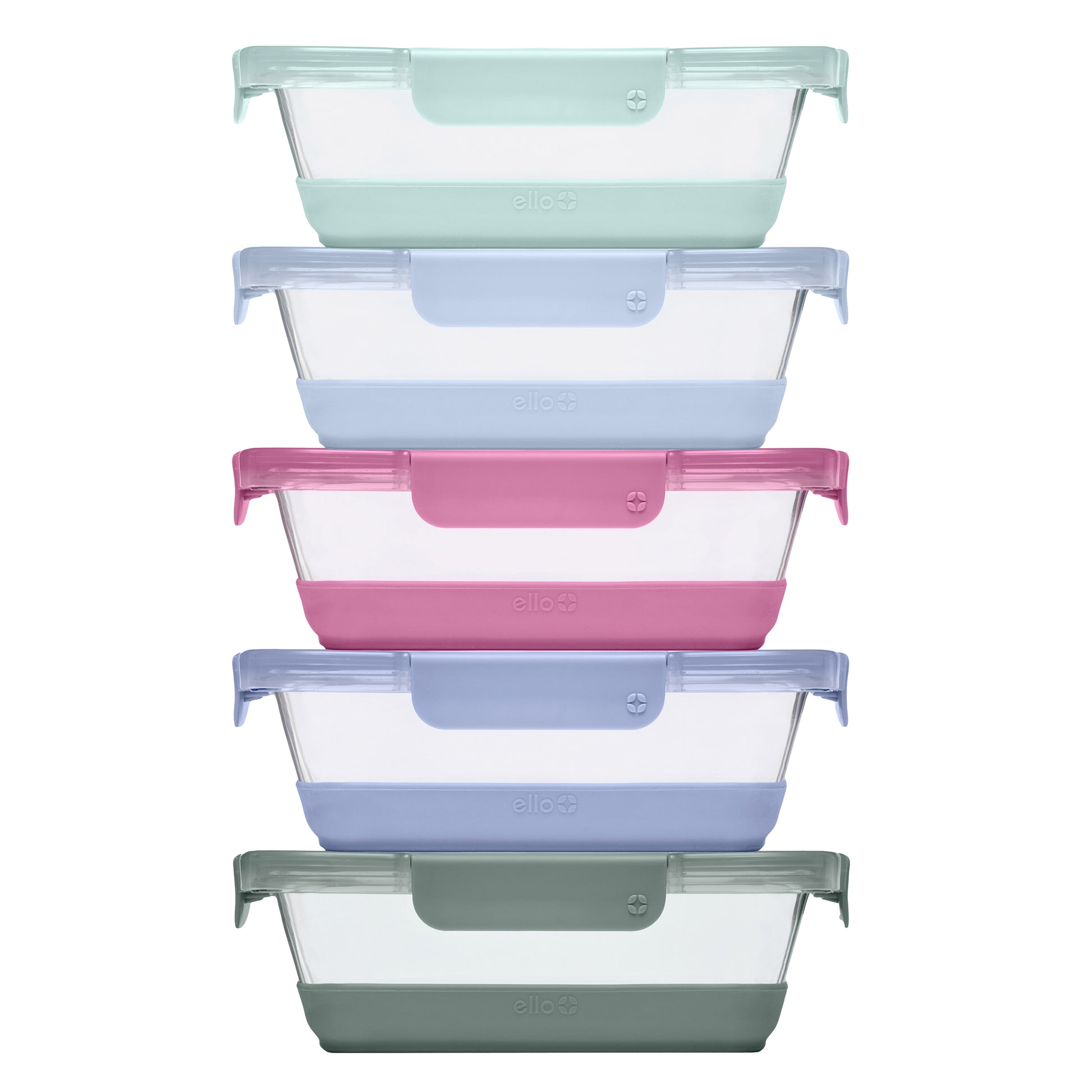 ELLO DURAGLASS 10-PIECE 4.1 CUP GLASS MEAL PREP CONTAINERS
