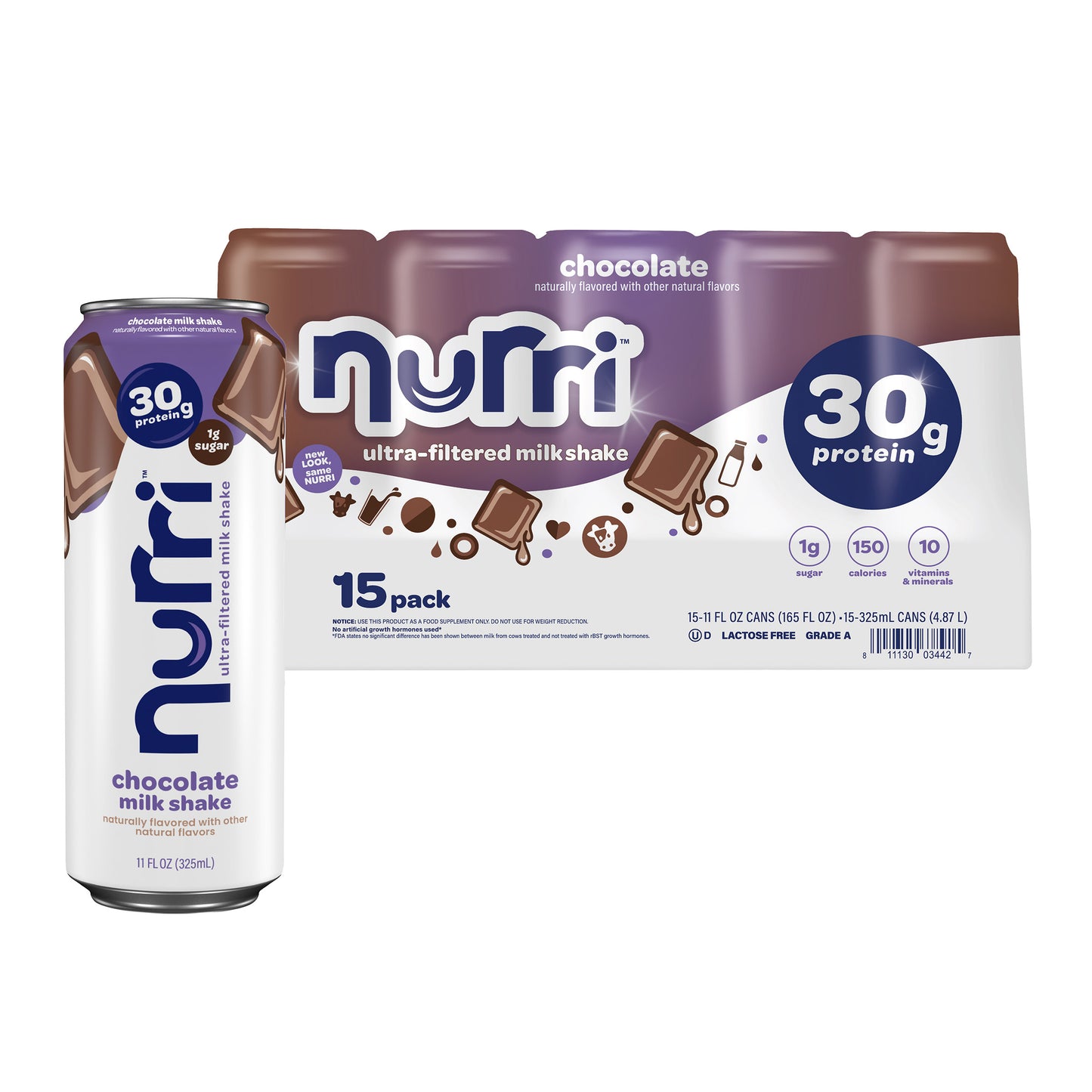 NURRI PROTEIN SHAKE CHOCOLATE 11 FL OZ/15 PK
