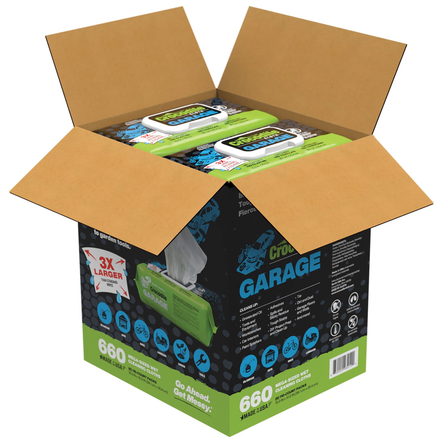 CROCODILE CLOTH 110 COUNT 15" X 10" GARAGE WIPES