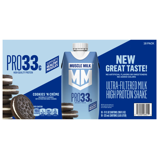 MUSCLE MILK COOKIES 'N CRÈME SHAKE 11 FL OZ/18 PK