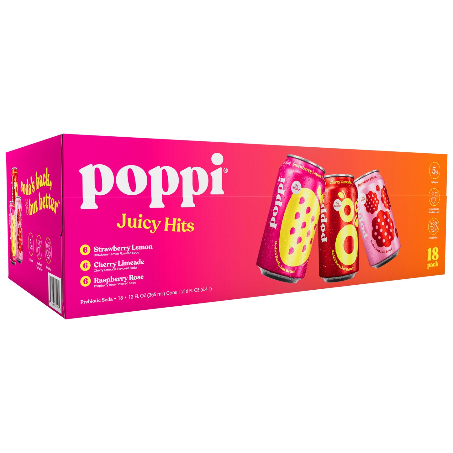 Poppi Prebiotic Soda Variety Pack 18/12 fl oz
