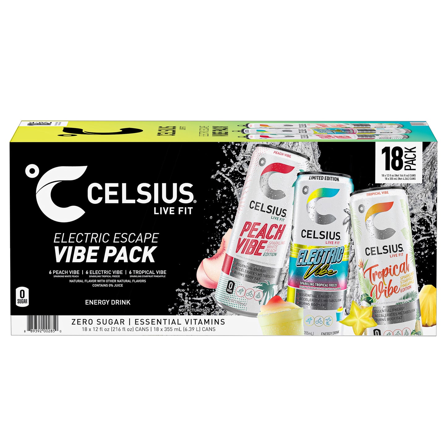 Celsius Sparkling Energy Drink Vibe Pack 18/12 fl oz