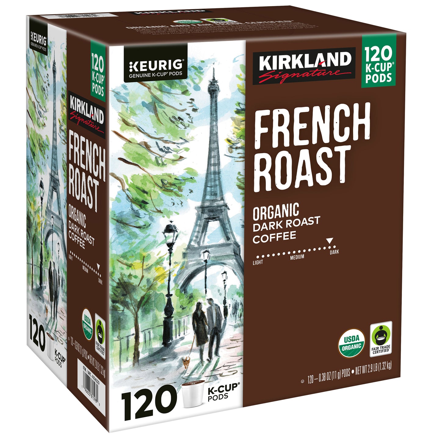 KIRKLAND SIGNATURE FRENCH ROAST 120 CT ORGANIC K-CUP PODS