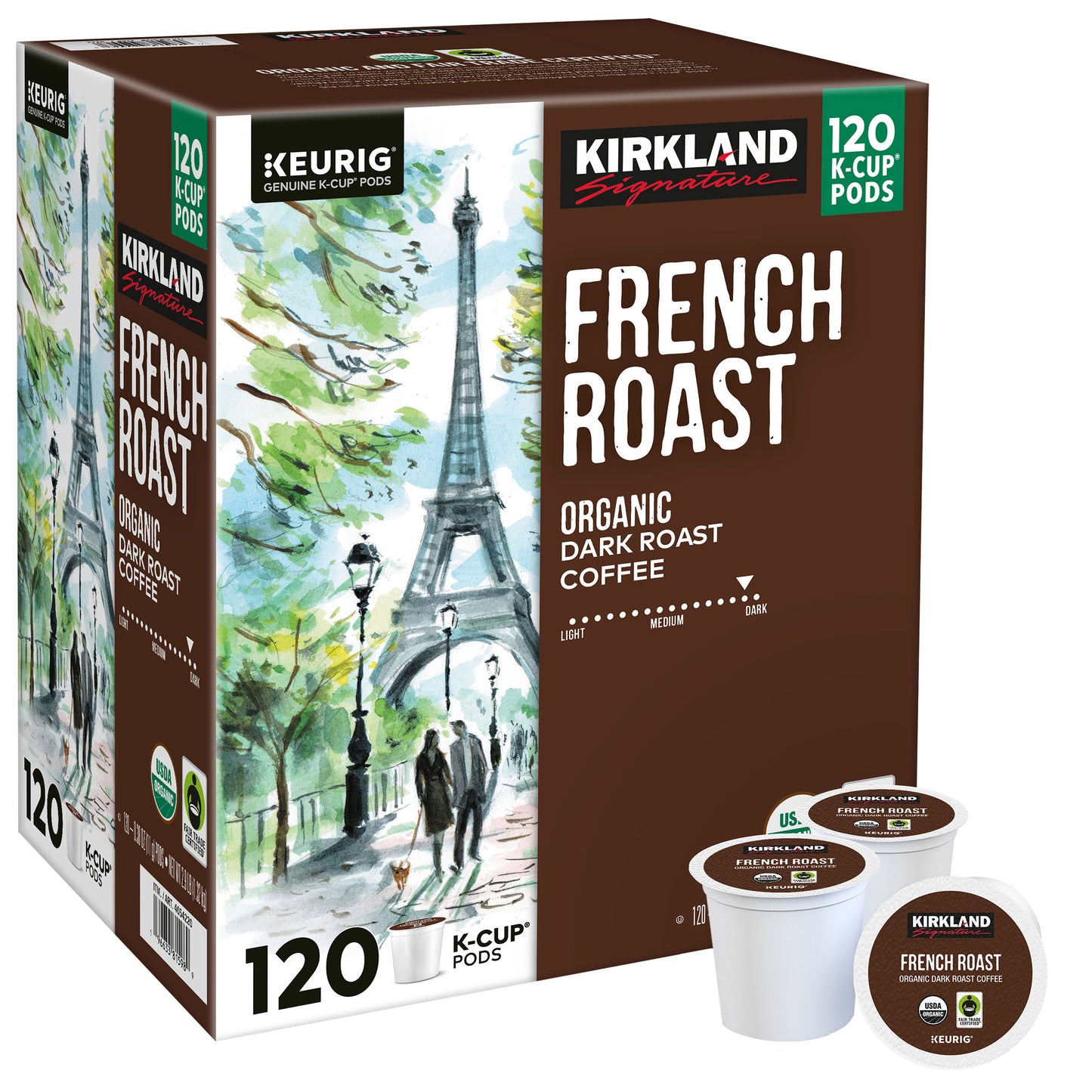 KIRKLAND SIGNATURE FRENCH ROAST 120 CT ORGANIC K-CUP PODS
