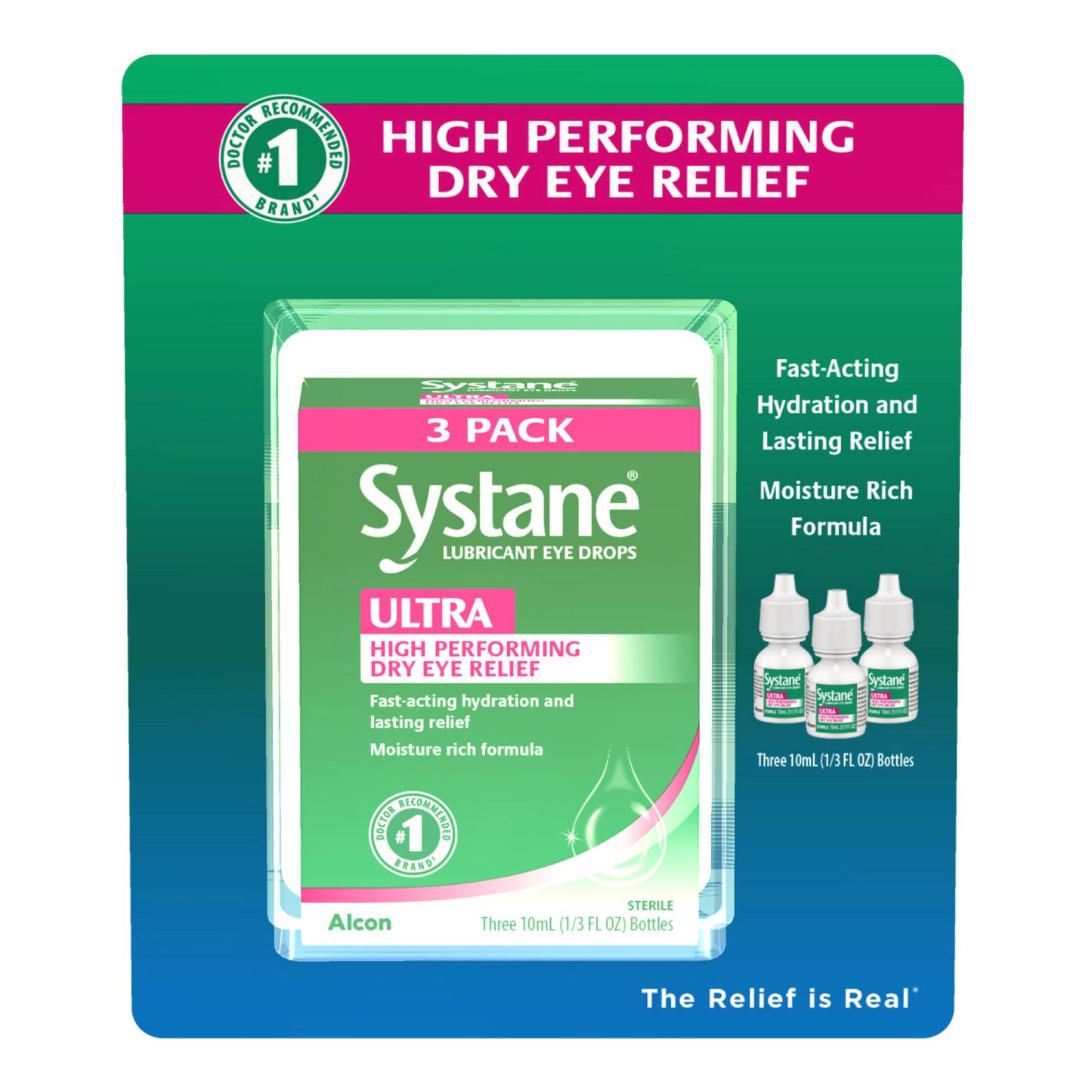 ALCON SYSTANE ULTRA LUBRICANT EYE DROPS 3 X 10 ML