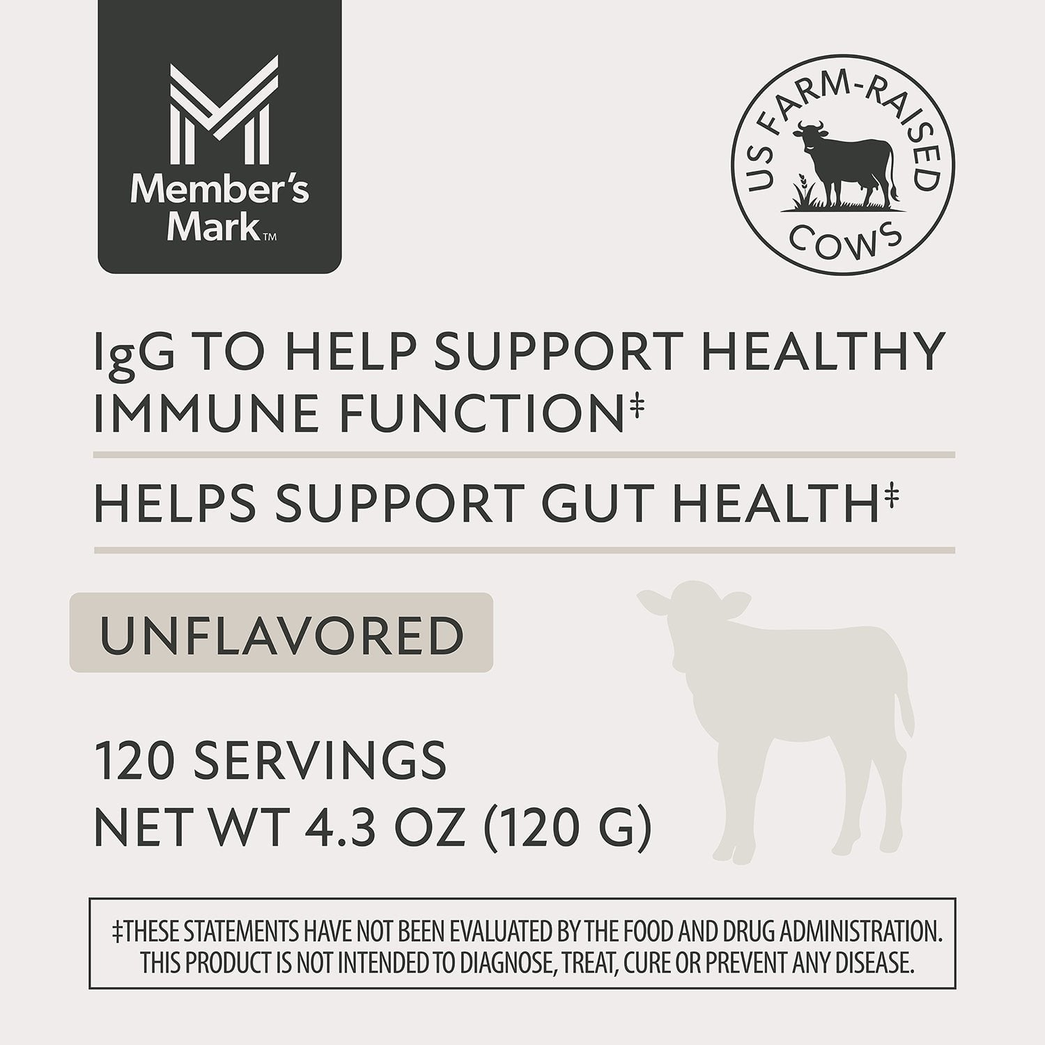 Member's Mark Colostrum Powder, Unflavored, 120 g.