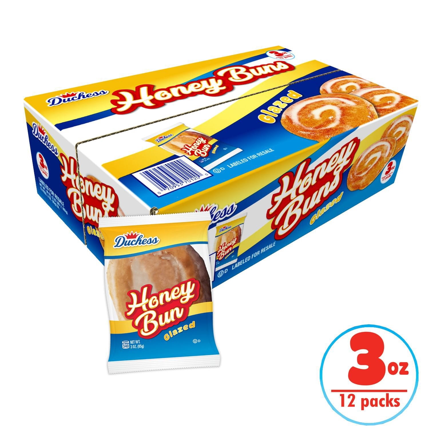 Duchess Honey Buns, 3 oz., 12 pk.