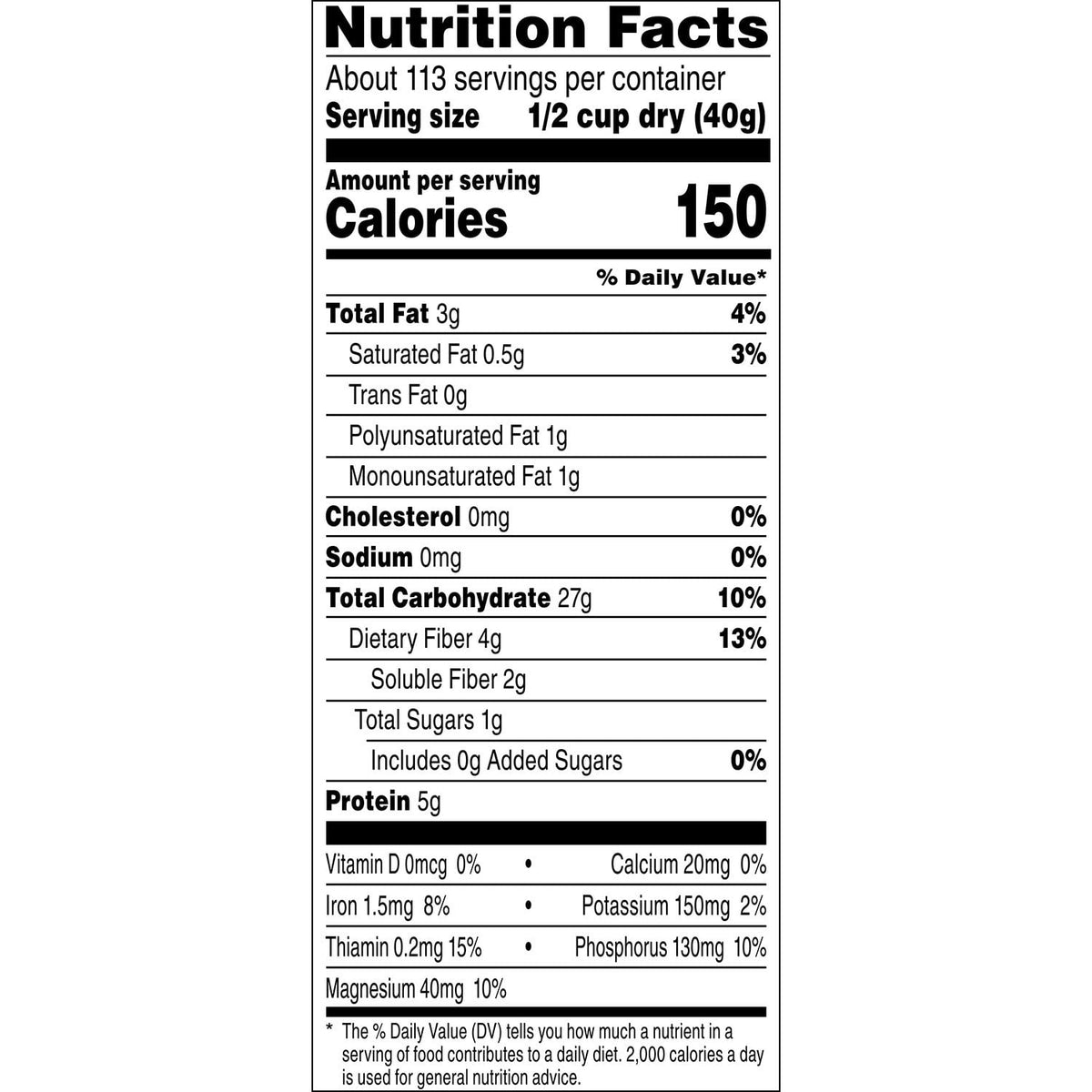 Quaker Old Fashioned Oats, 160 oz.