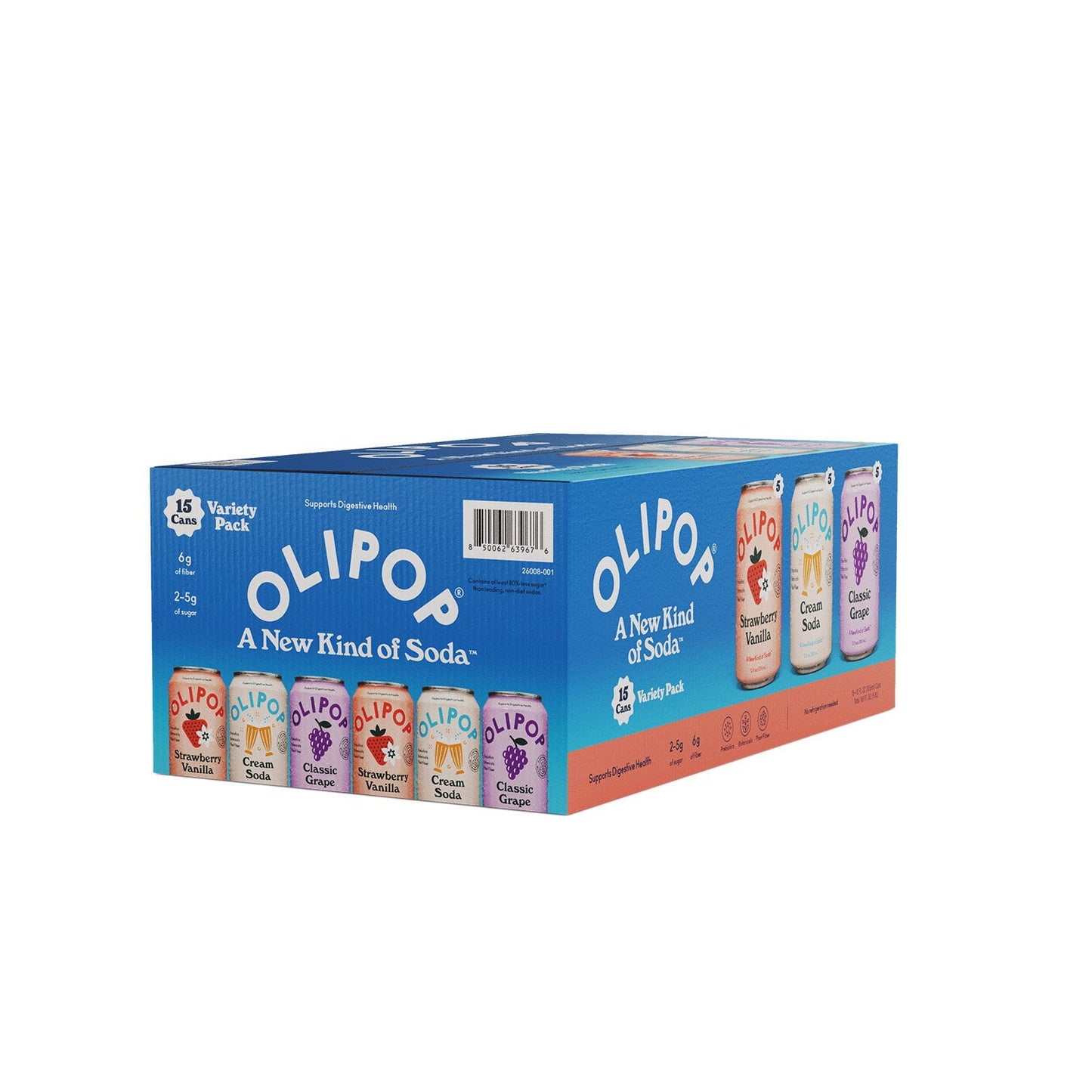 Olipop Variety Pack, A New Kind of Soda, 12 fl. oz., 15 pk.