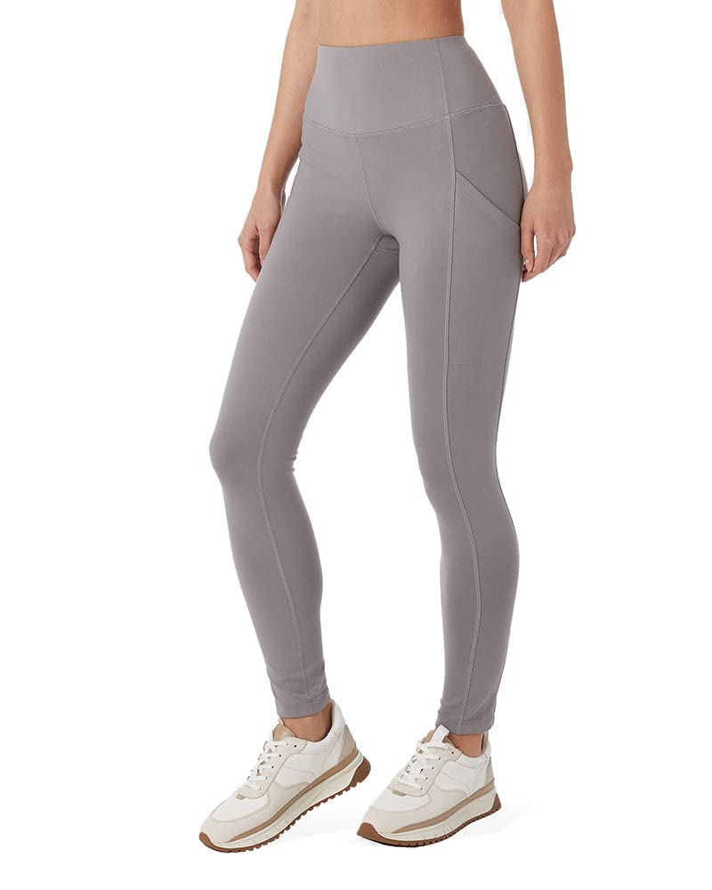 32 Degrees Women’s High Waist Yoga Pants with Pockets | Workout Athletic Leggings, Steel Grey, X-Small