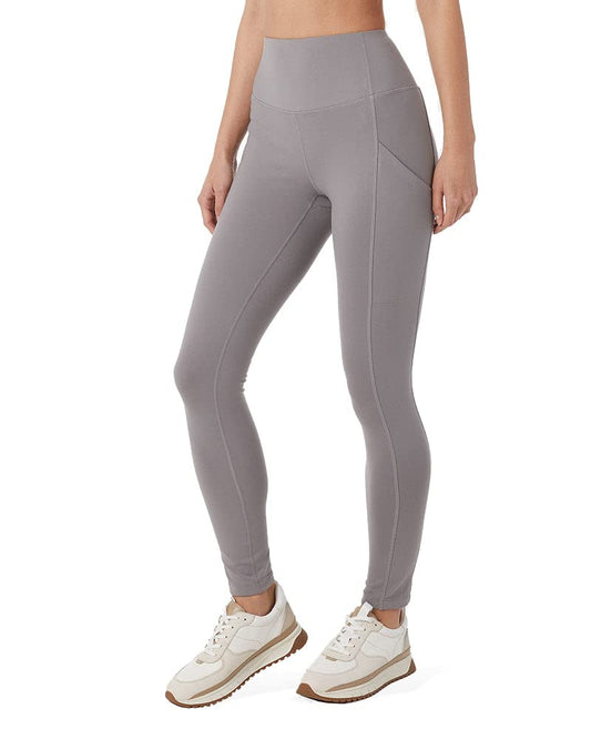 32 Degrees Women’s High Waist Yoga Pants with Pockets | Workout Athletic Leggings, Steel Grey, X-Small