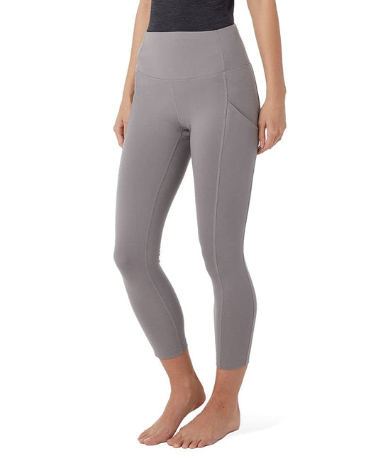 32 Degrees Women’s 7/8 High Waist Yoga Pants with Pockets | Workout Athletic Leggings, Steel Grey, Small