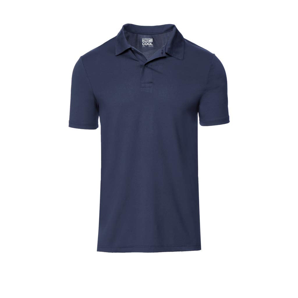 32 Degrees Mens Wicking Golf Performance Polo Shirt, Ht Navy, Large