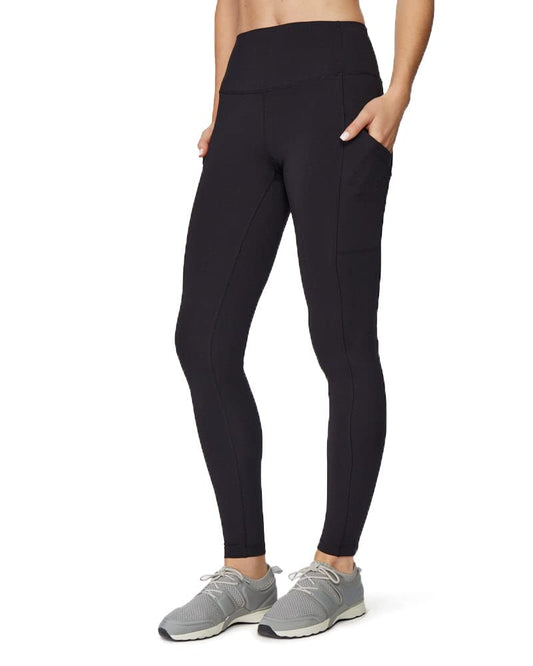 32 Degrees Women’s High Waist Yoga Pants with Pockets | Workout Athletic Leggings, Black, XX-Large