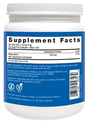 Natural-Vitality Calm Magnesium Citrate Powder, Raspberry Lemon Flavor, 20 Ounces