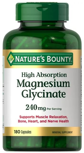 Nature's Bounty High Absorption Magnesium Glycinate 240mg 180 Capsules