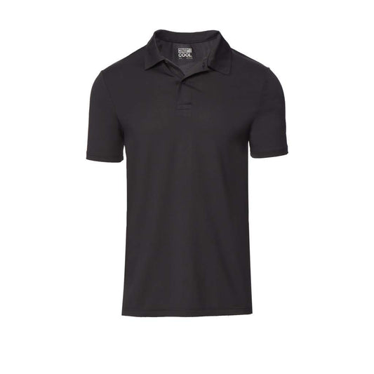32 Degrees Mens Wicking Golf Performance Polo Shirt, Black-, Small