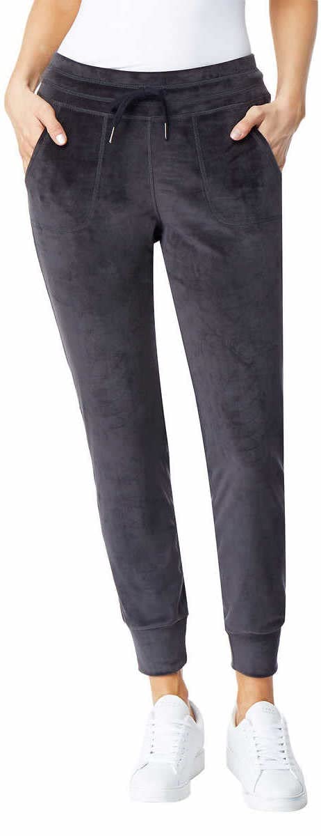 32 Degrees Heat Womens Soft Velour Jogger (Black, XX-Large)