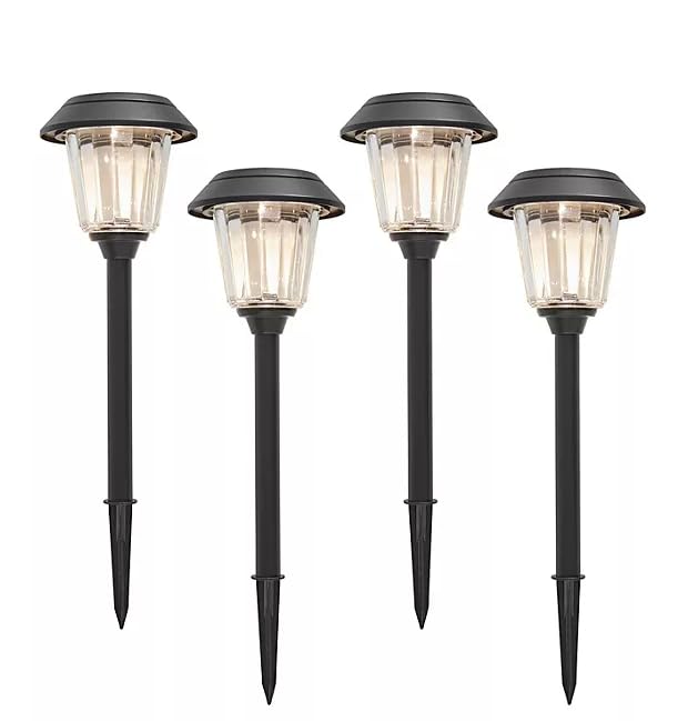 Member's Mark 4-Piece LED Solar Path Lights - Matte Black
