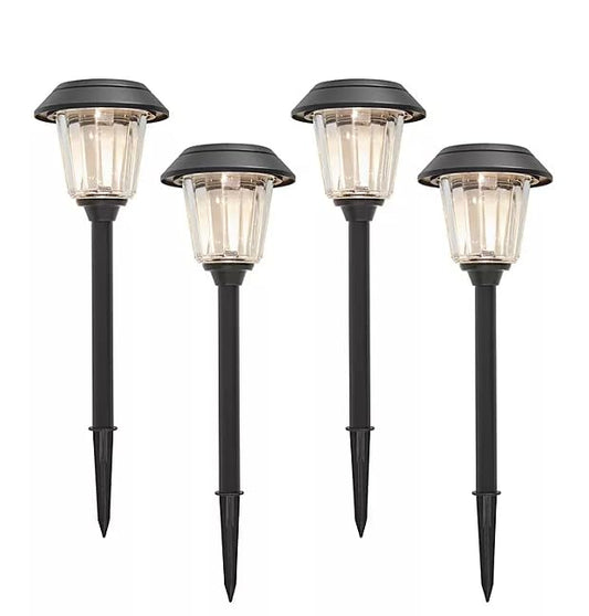 Member's Mark 4-Piece LED Solar Path Lights - Matte Black