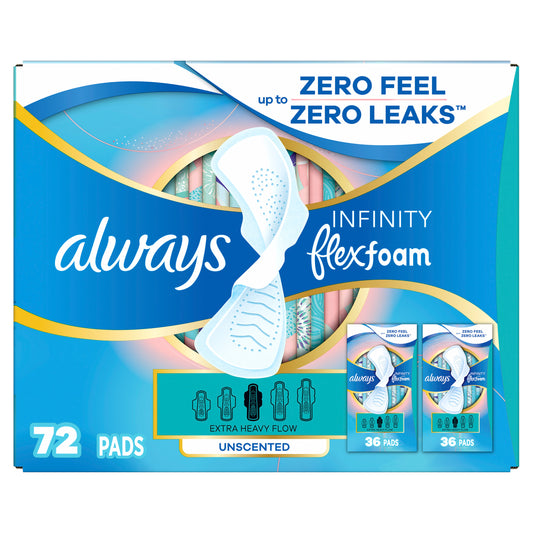 ALWAYS INFINITY FLEX FOAM PADS, 72CT