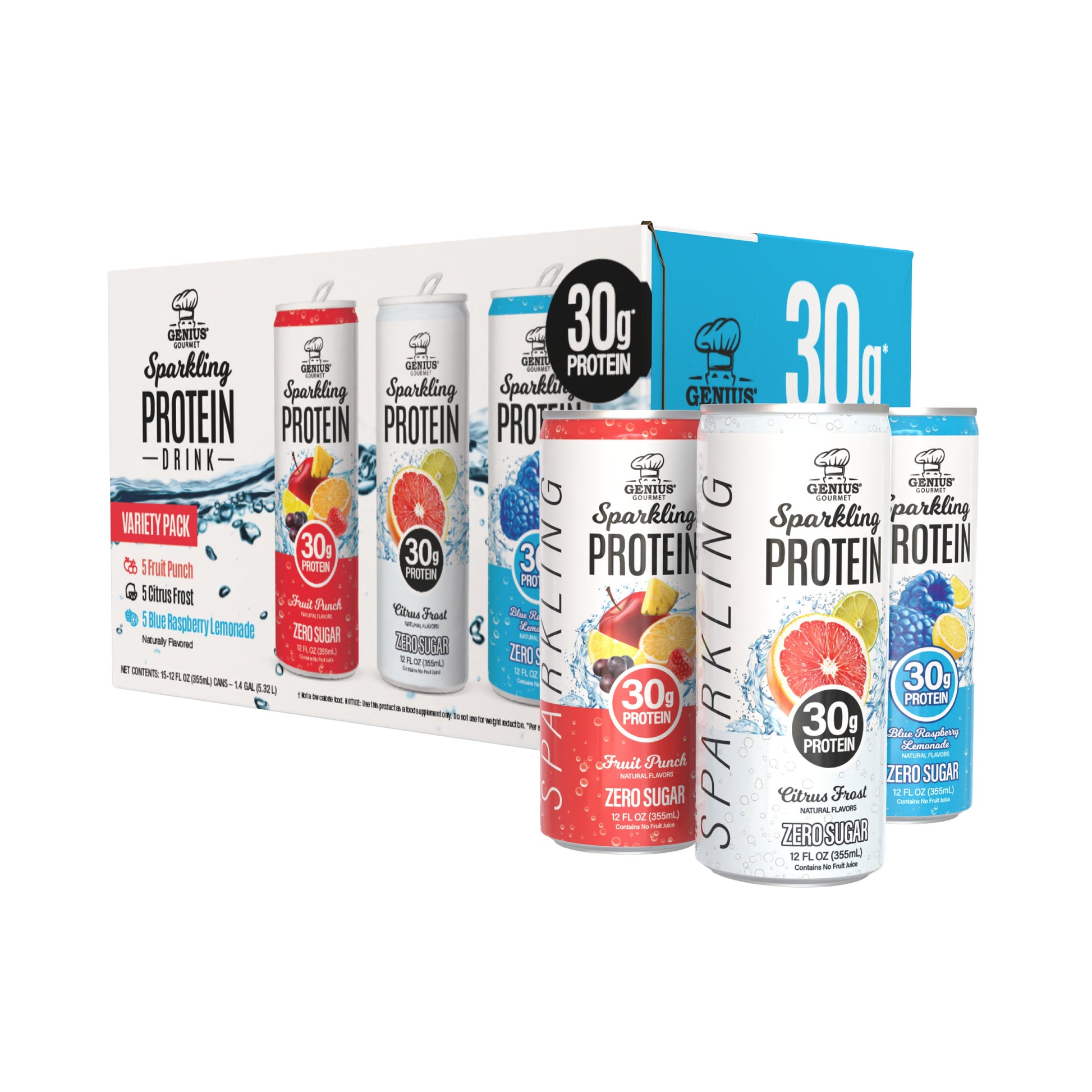 GENIUS GOURMET CLEAR PROTEIN DRINK 12 FL OZ / 15 PACK