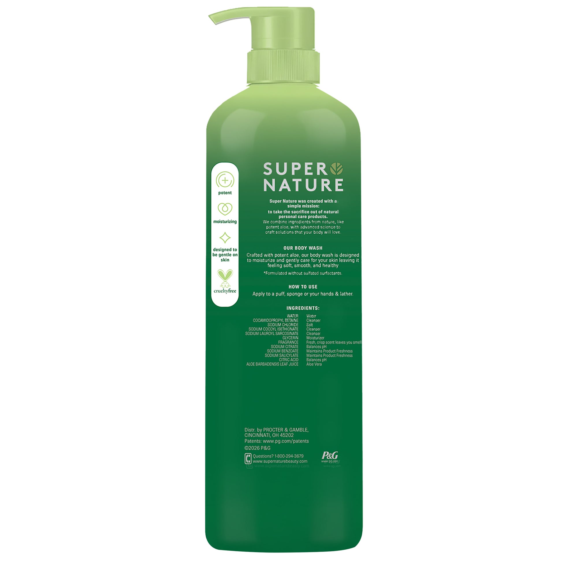 SUPER NATURE MOISTURIZING ALOE BODY WASH