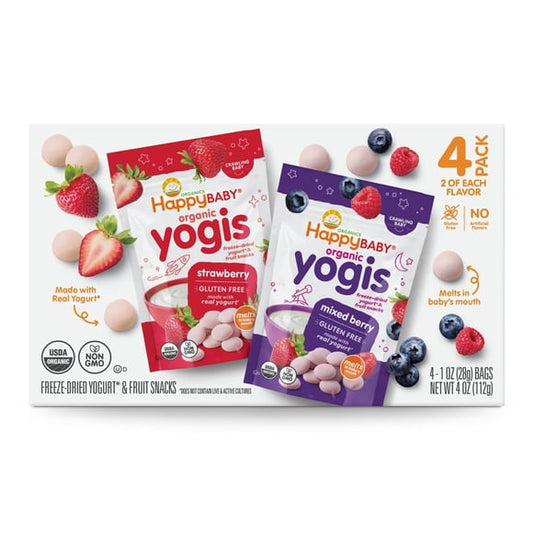 HappyBABY Organics Yogis Melts Variety Pack, 1 oz., 4ct.