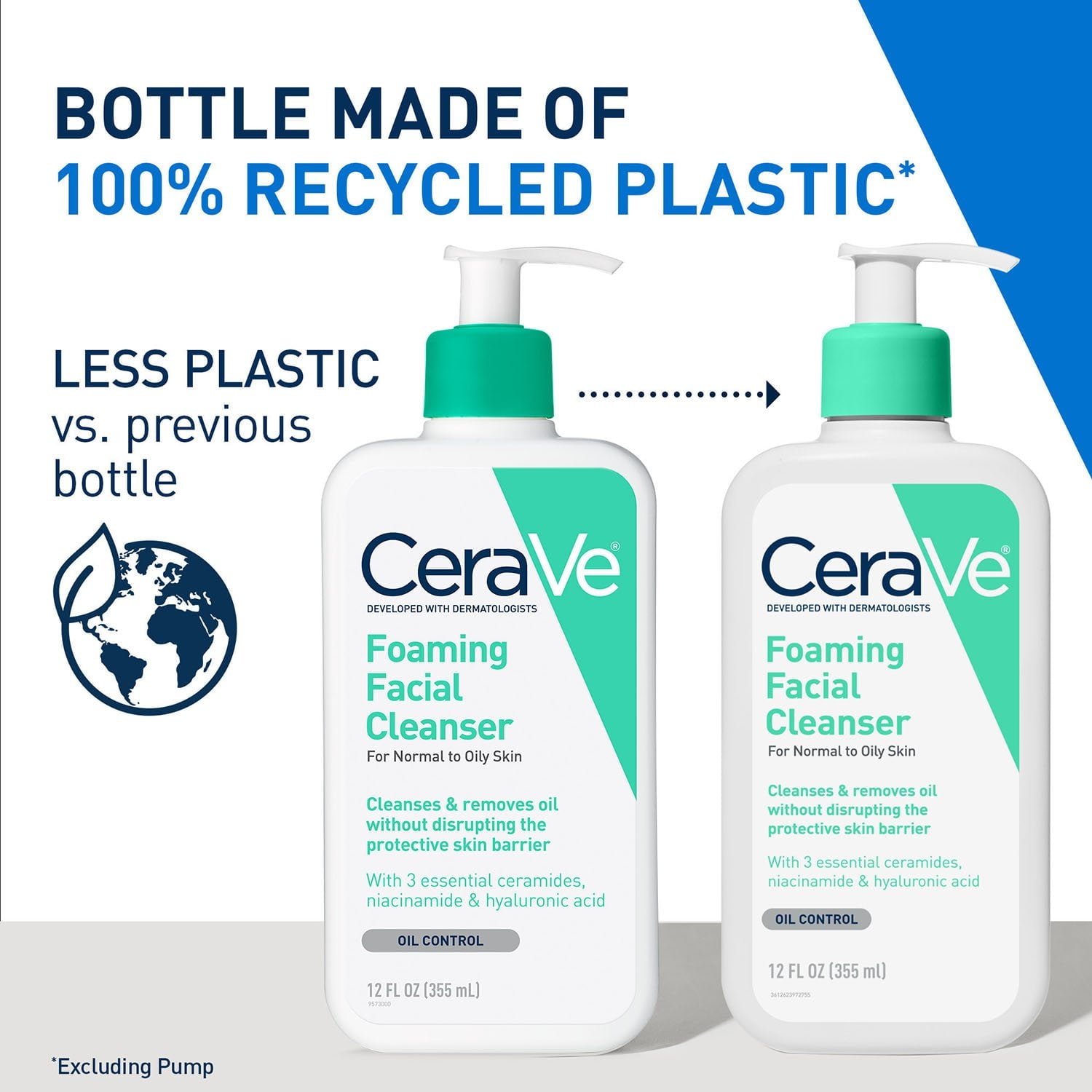 CeraVe Foaming Facial Cleanser, Normal to Oily Skin, 12 fl. oz., 2 pk.