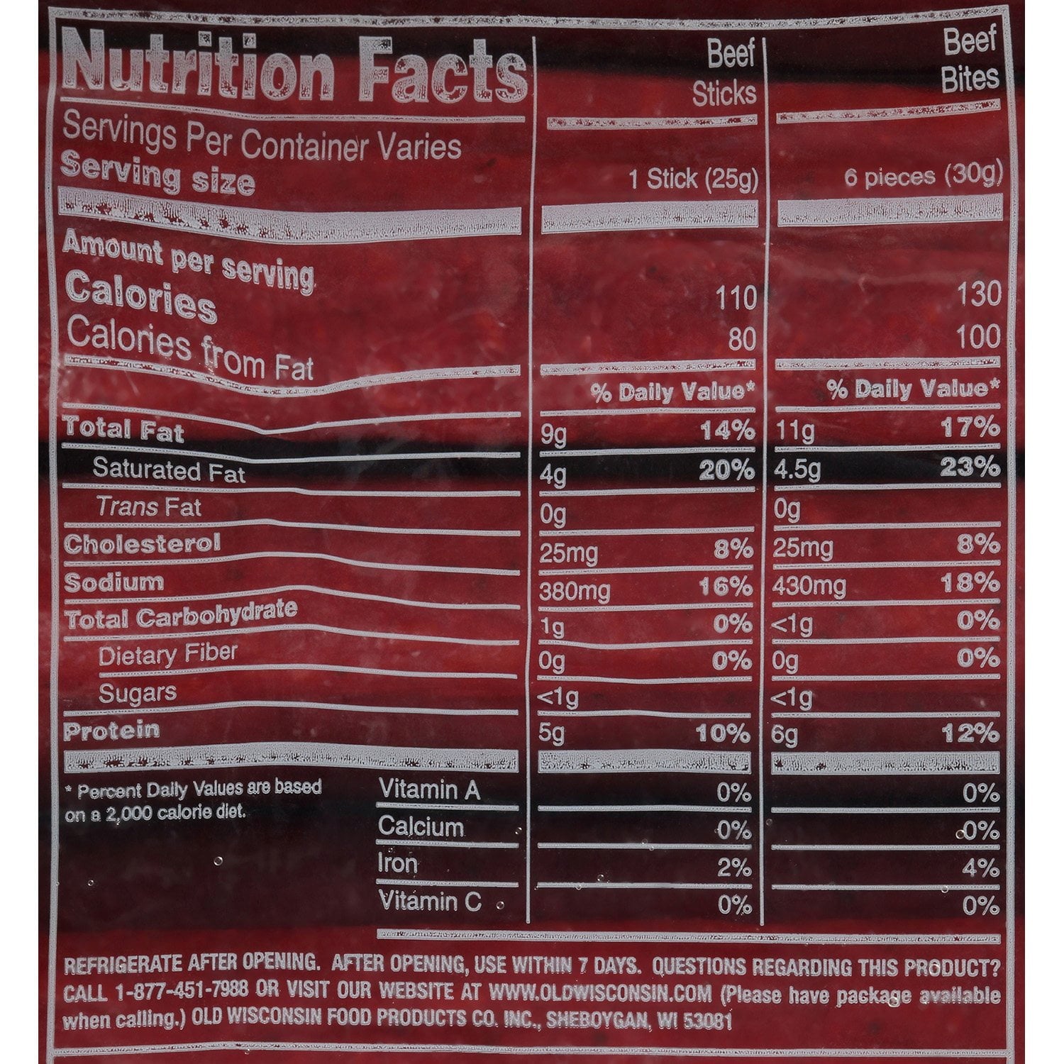 Old Wisconsin Beef Sticks 1 oz., 32 ct.