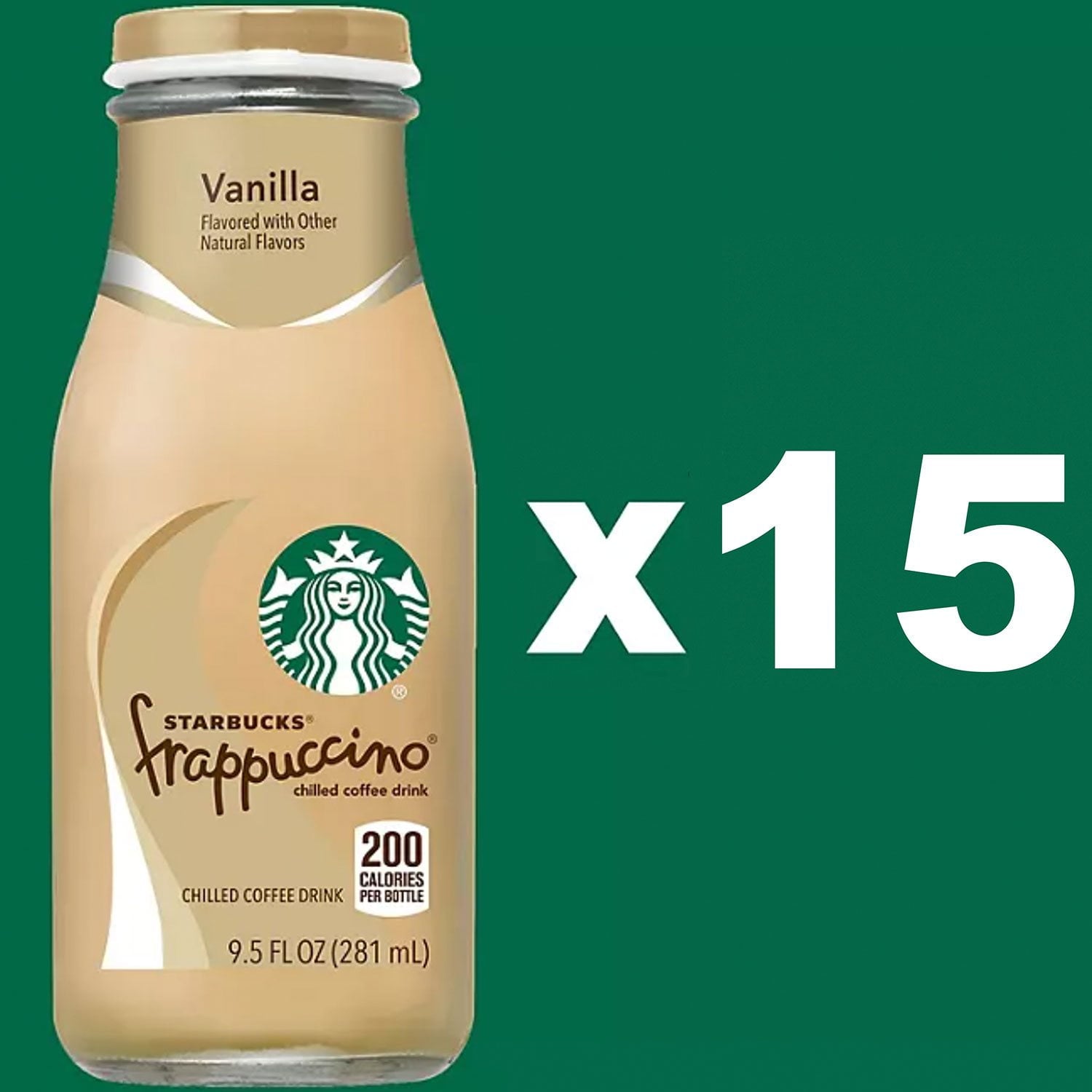 Starbucks Frappuccino Vanilla Coffee 9.5 fl. oz., 15 pk.