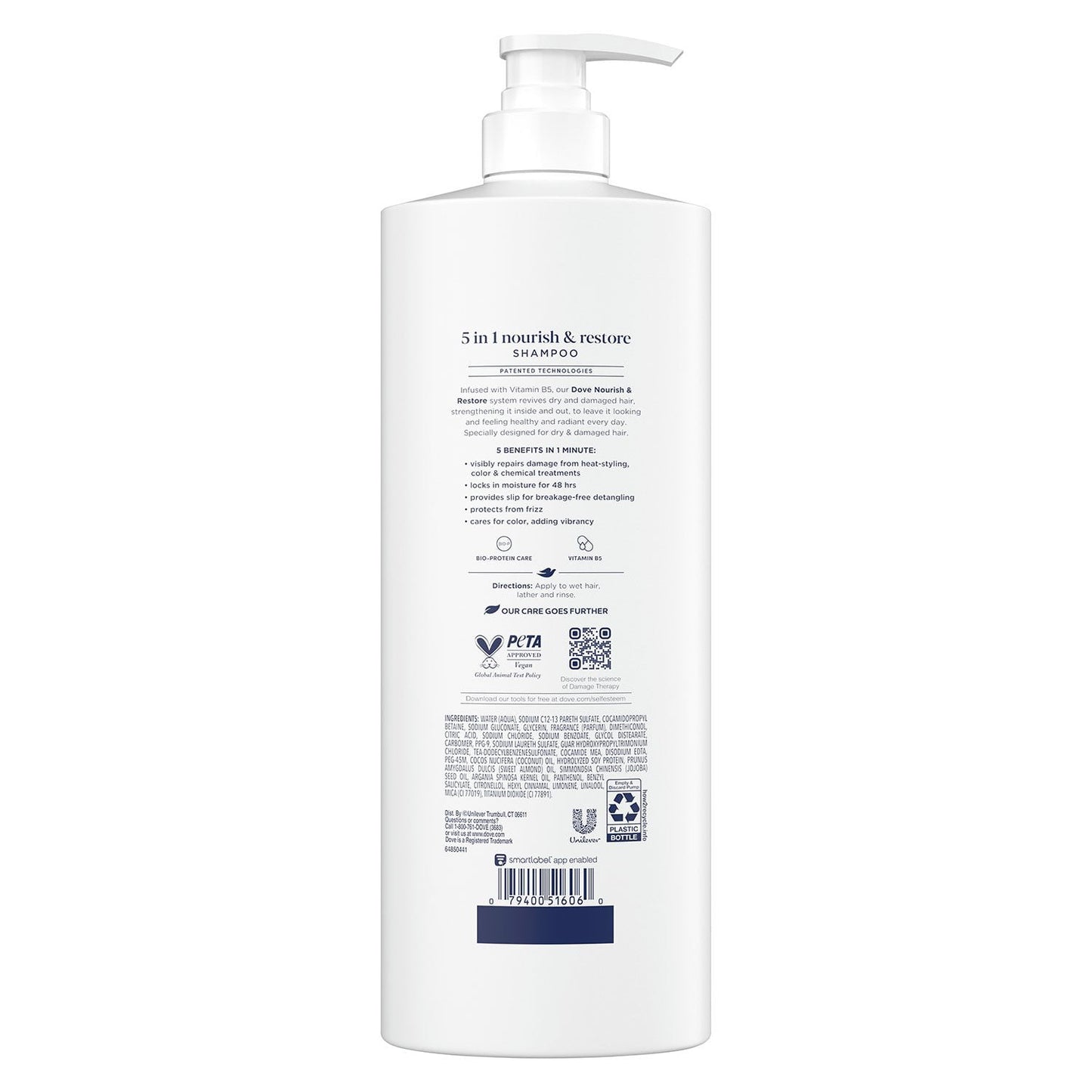Dove Nourish & Restore 5-in-1 Shampoo, 33.8 fl. oz.