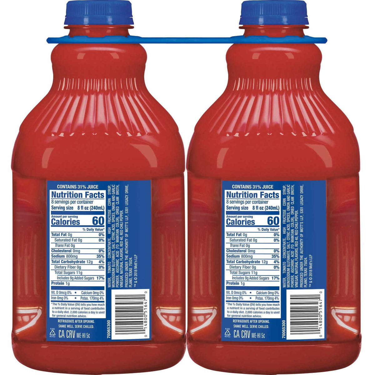 Clamato Original Tomato Cocktail 64 fl. oz., 2 pk.