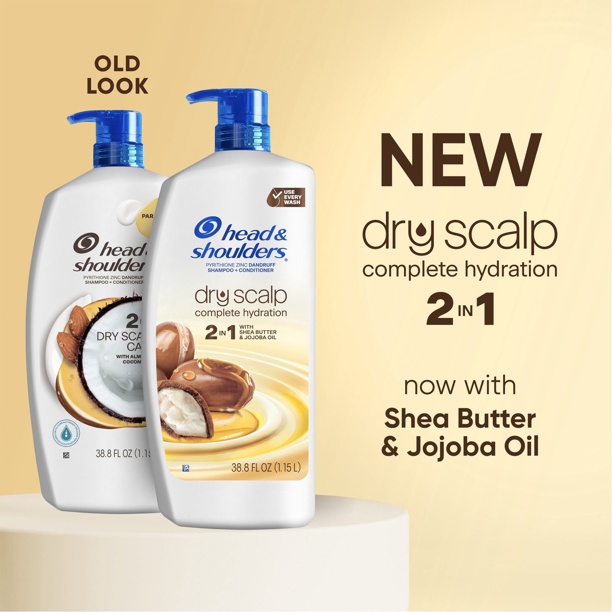 Head & Shoulders Anti-Dandruff Dry Scalp Care 2 - in - 1, Shampoo + Conditioner, Moisturizing Dry Scalp Relief, 38.8 fl. oz.