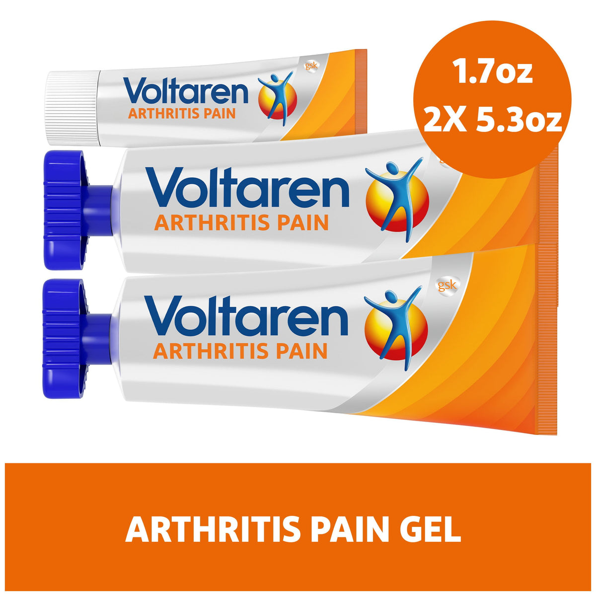 Voltaren Topical Arthritis Pain Relief Gel, 5.3 oz. 2 pk., + 1.7 oz.