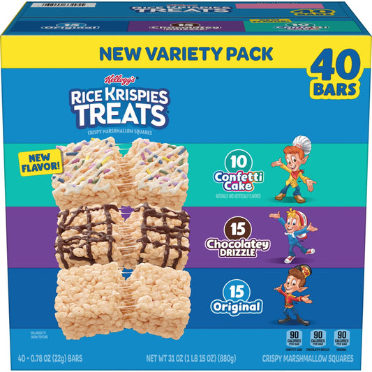 Rice Krispies Treats Squares Snack Bars, Variety Pack, 40 ct.