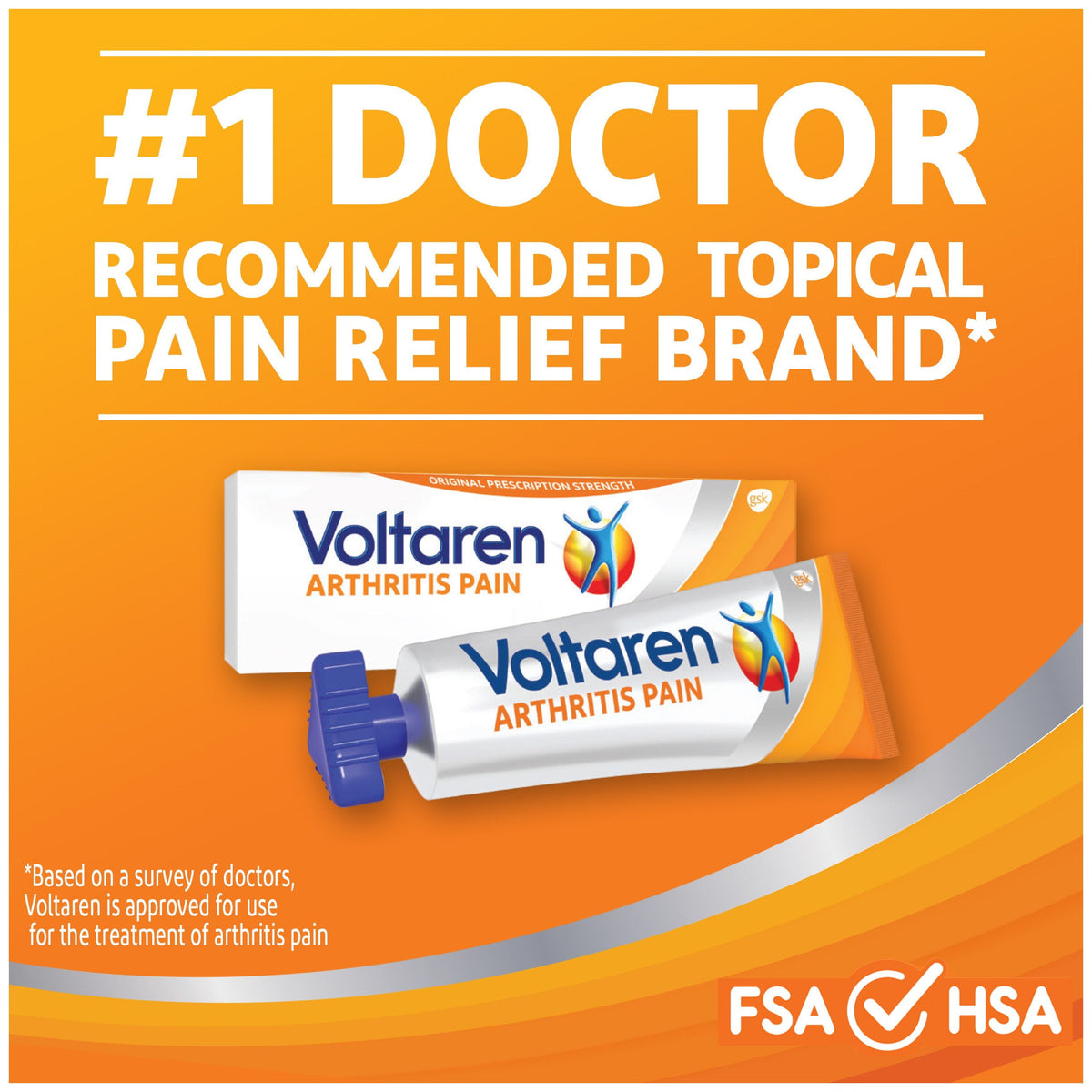 Voltaren Topical Arthritis Pain Relief Gel, 5.3 oz. 2 pk., + 1.7 oz.