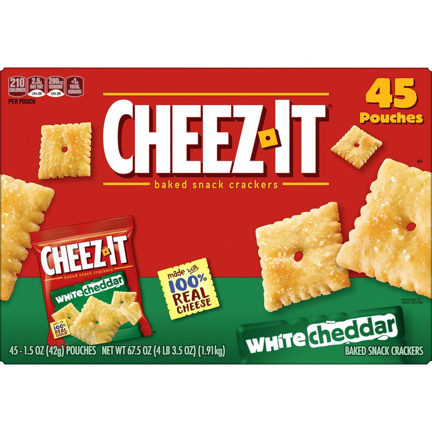 Cheez-It Baked Snack Crackers, White Cheddar, 1.5 oz., 45 pk.