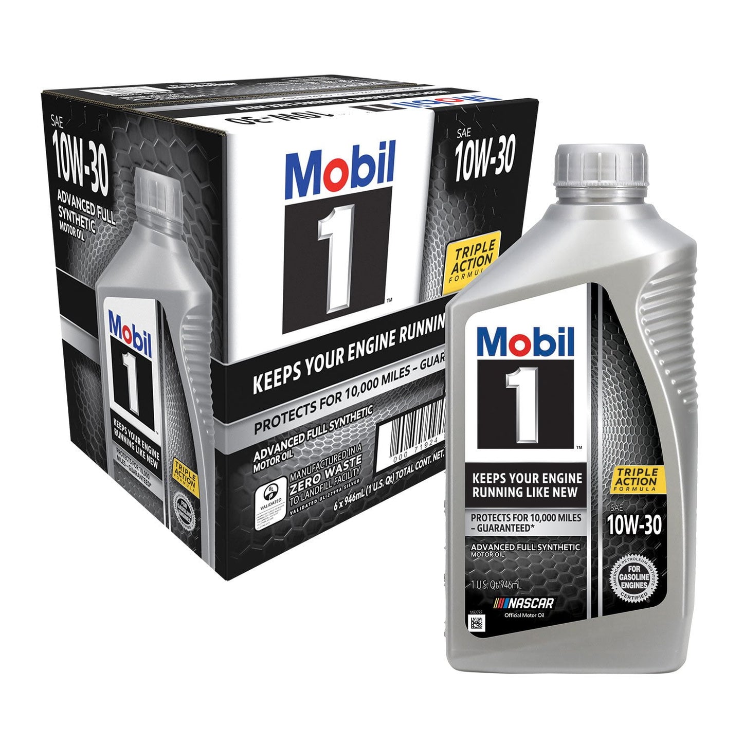 Mobil 1 10W-30 Motor Oil 6-pack, 1 quart bottles